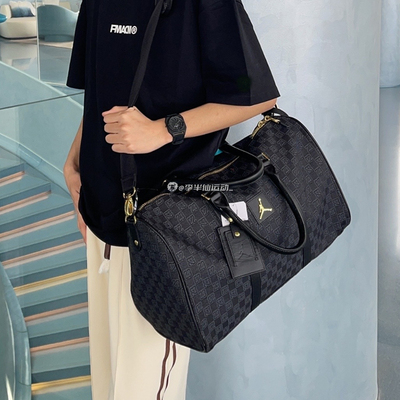 AJ男女棋盘格老花行李水桶包