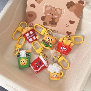 创意KFC全家桶食玩钥匙扣可爱趣味学生包包挂件情侣闺蜜礼物 新款