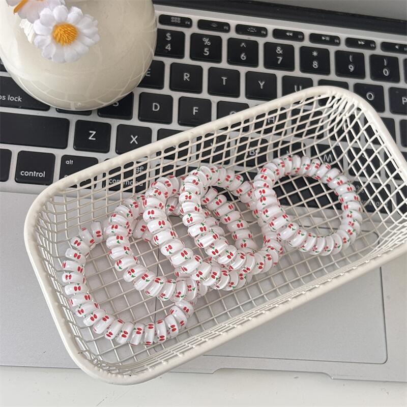 ins风可爱樱桃水果发绳韩系加粗无痕柔软电话线高品质少女心发圈