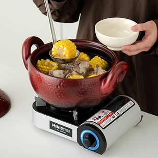 陶土砂锅炖锅复古双耳耐高温汤锅炖排骨平底小砂锅电陶炉明火专用