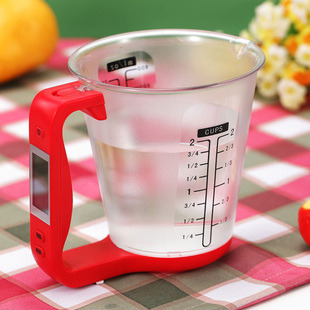 电子量杯精确1克厨房秤电子量杯秤1KG秤烘焙秤液体量杯称量勺