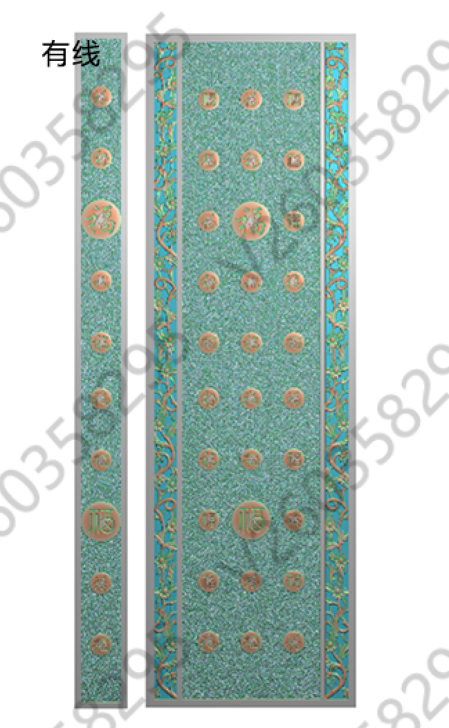 百福 洋花 精雕图  铜铝 门花 门板  雕刻图 jdp