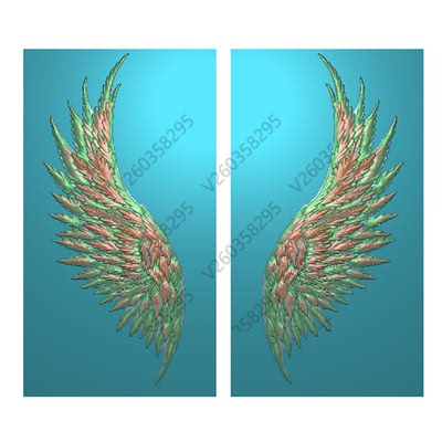翅膀 灰度图 铜铝 底纹纹理 雕刻图JDP 5.21