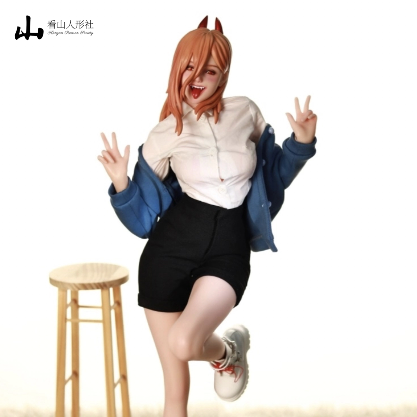 现货电锯人帕瓦三分可动硅胶手办