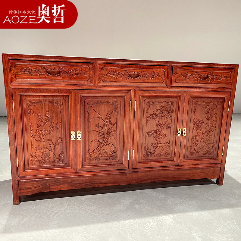 奥哲中式风门厅刺猬紫檀仿古家具