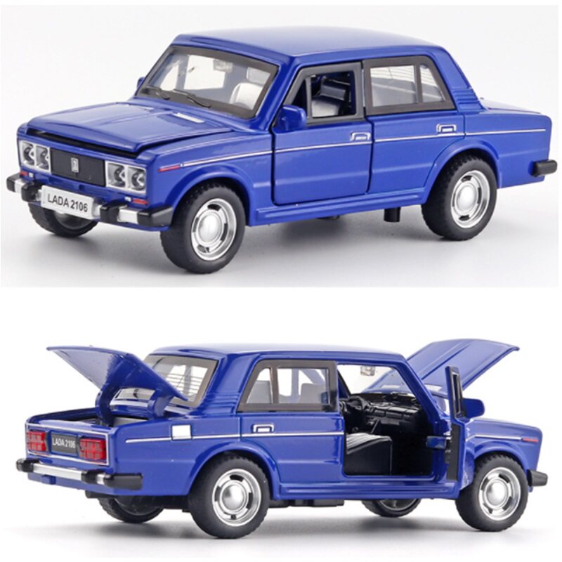 1:32拉达合金小汽车模型出租车儿童回力声光金属玩具儿童男孩礼物