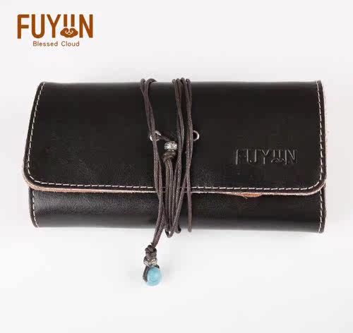 101号客栈Fuyun福云手工牛皮烟斗包可放置三支烟斗男士节日礼物