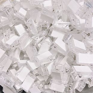 透明小夹子带胶亚克力PP夹塑料夹文件试卷夹 diy手账照片夹子配件