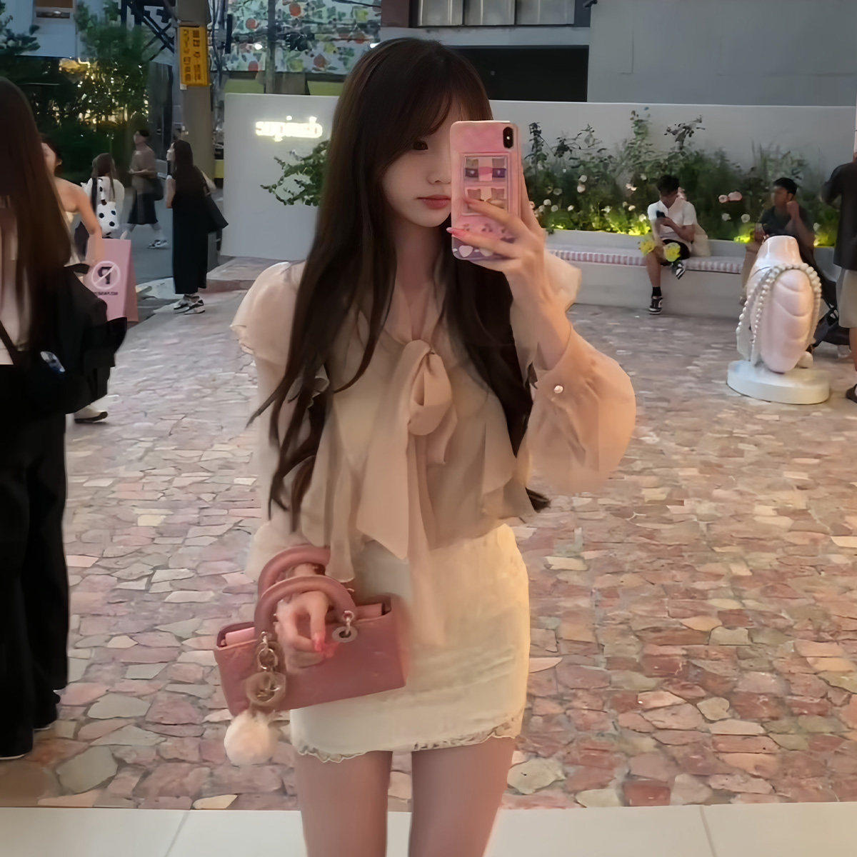 2025新款小清新初秋甜辣风包臀蕾丝短裙女装气质连衣裙子两件套装