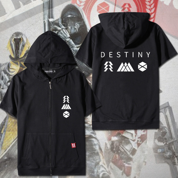 命运2游戏周边夏季连帽短袖潮卫衣
