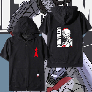 ULTRAMAN 机动奥特曼动漫周边夏季短袖潮流学院连帽卫衣服t恤男装