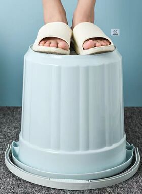 全新PP材质加厚手提条纹水桶家用带盖洗衣桶宿舍洗澡桶可坐钓鱼桶