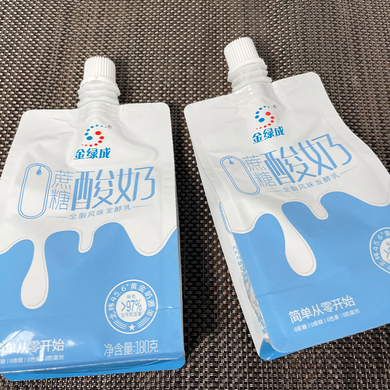 金绿成酸奶0蔗糖全脂风味发酵乳180克*12袋泡沫箱发货