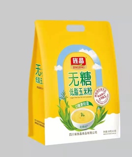 旌晶无糖低脂玉米粉无添加蔗糖代餐玉米糊500g14小袋冲饮即食