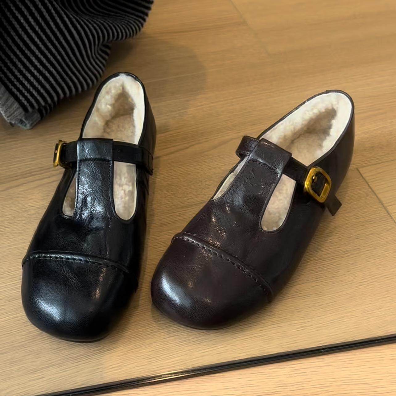 毛毛单鞋女2025秋冬新款羊皮博肯棉鞋加绒保暖玛丽珍女鞋子,女鞋,勃肯鞋/软木鞋,淘宝优惠券,粉丝福利购,淘宝优惠卷