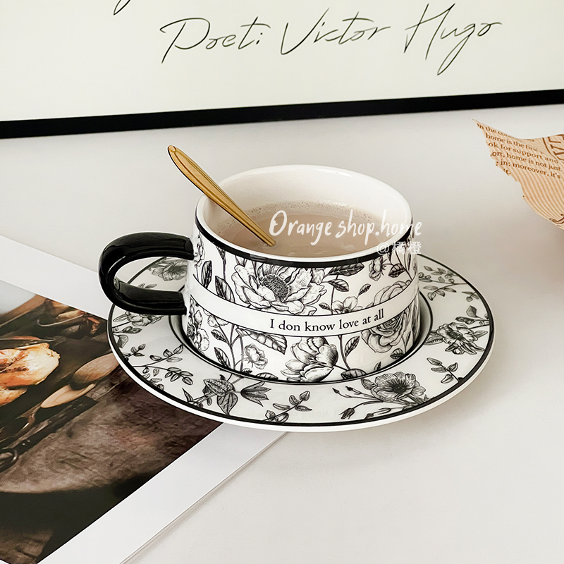 橘橙高颜值下午茶花茶杯陶瓷杯