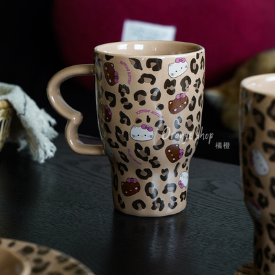 可爱卡通豹纹陶瓷马克杯