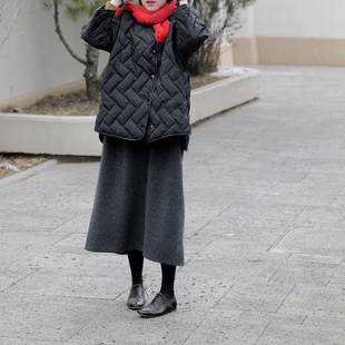 【逢】 2025黑桃园流苏窄围巾纯色方形简约保暖围脖女 春秋冬 A41