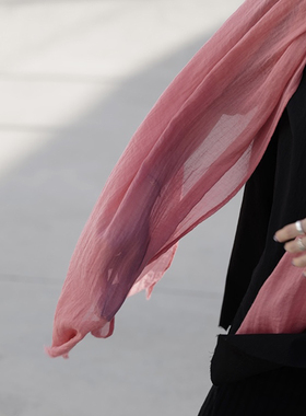 【Lagom】黑桃园棉麻细纱轻柔百搭防晒薄款简约披肩围巾春夏 A07