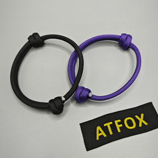 ATFOX简约手环男女手绳七芯伞绳手工编制手链户外运动彩色手绳圈