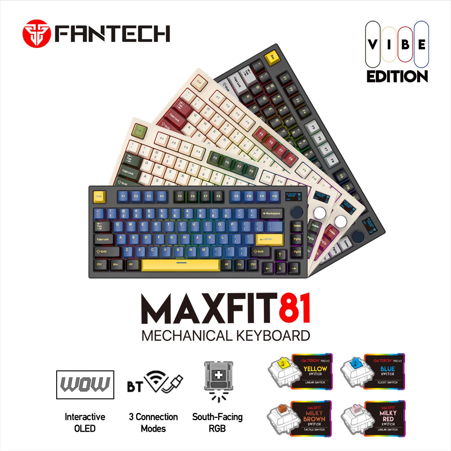 FANTECH MAXFIT81 VIBE Wireless Mechanical Keyboard