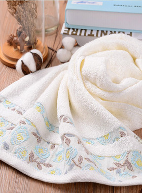 上海萃众钟牌414情侣绣花毛巾礼盒纯棉柔软洗脸巾牡丹花家用面巾