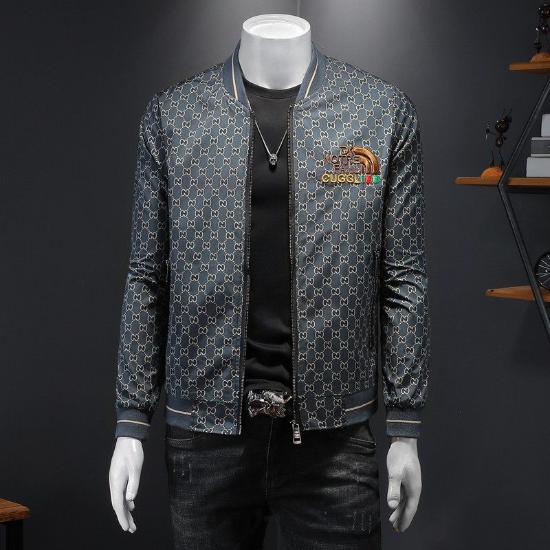 2026新款夹克衫刺绣薄款男士外套大码QT6016-J3051-P125藏青色，男装夹克，钱塘6016
