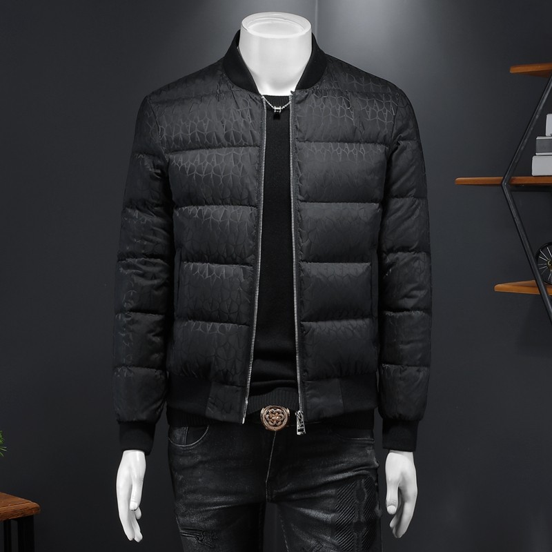 90绒2024新款男士立领刺绣青年羽绒服钱塘6016-F7788P280，男装羽绒服，钱塘6016