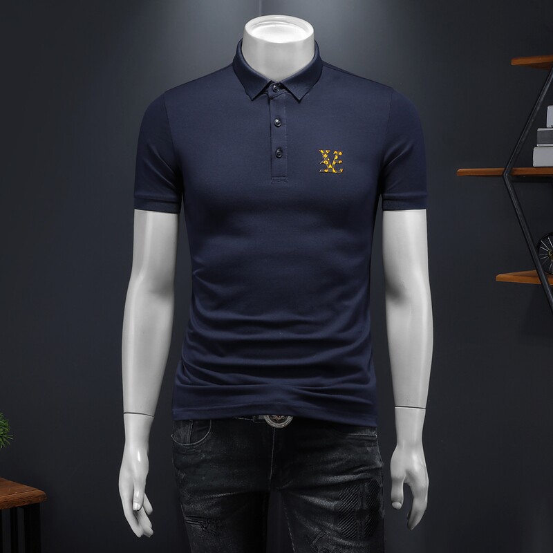 新款男POLO衫刺绣短袖翻领T恤钱塘6016-E3511-P70假模，男装T恤，钱塘6016
