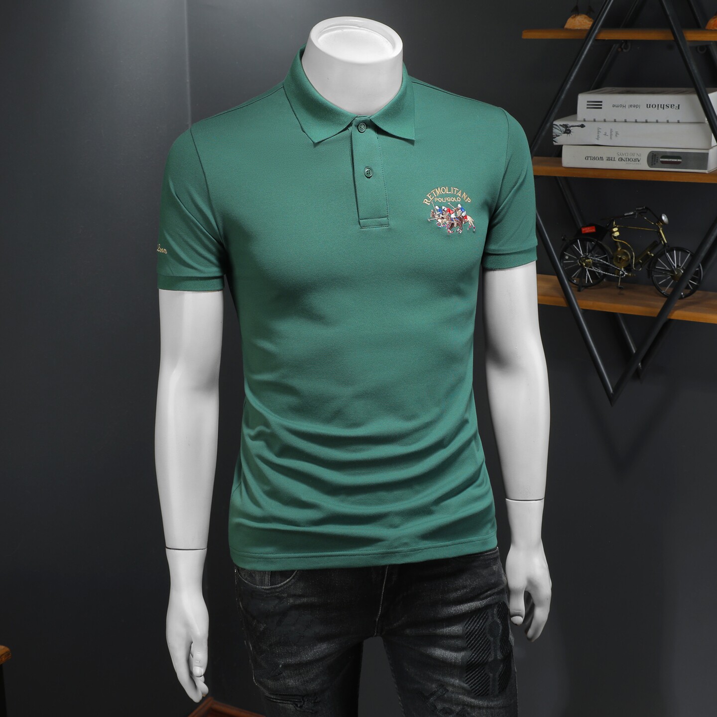 2026年夏季经典刺绣POLO衫QT6016-E3665-P78,男装Polo衫,钱塘6016