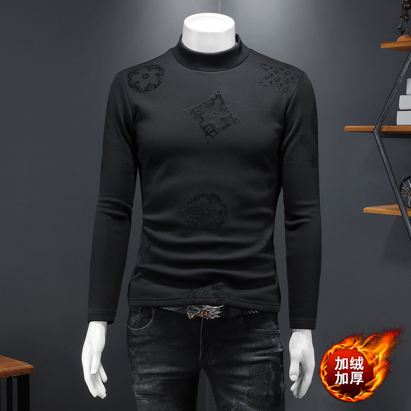 新款秋冬男装高领长袖T恤钱塘6016-C3335-P95加绒加厚图片