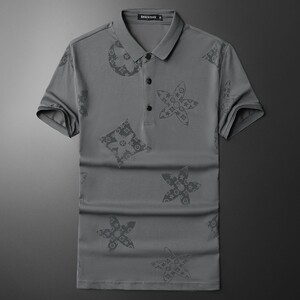 2024年夏季植绒个性新款男士polo衫钱塘6016-E1932-P80图片