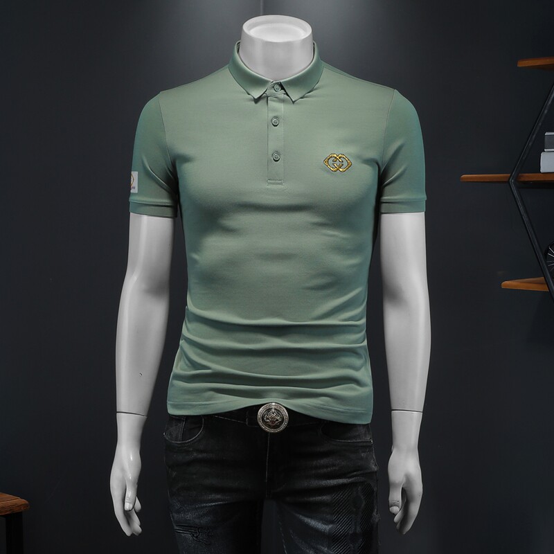 新款男POLO衫刺绣短袖翻领T恤钱塘6016-E3508-P70假模,男装T恤,钱塘6016