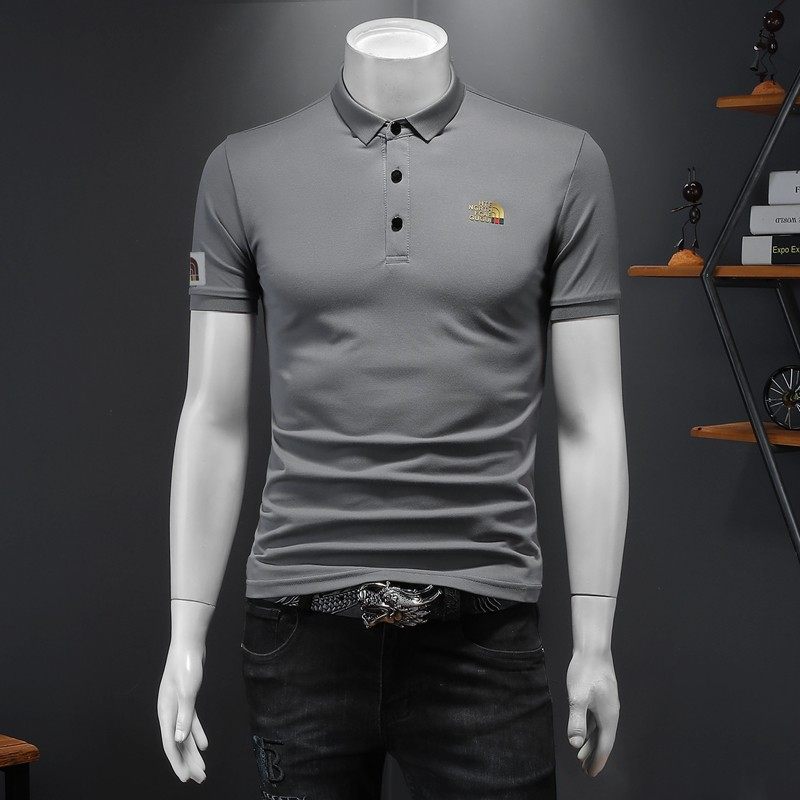 2024年新款男POLO衫印花钱塘6016-E1919-P75灰色，男装Polo衫，钱塘6016