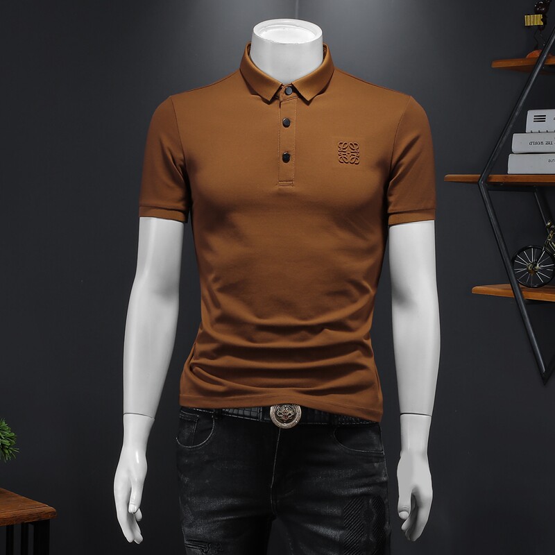 2024年新款男POLO衫纯色钱塘6016-E2033-P75,男装Polo衫,钱塘6016