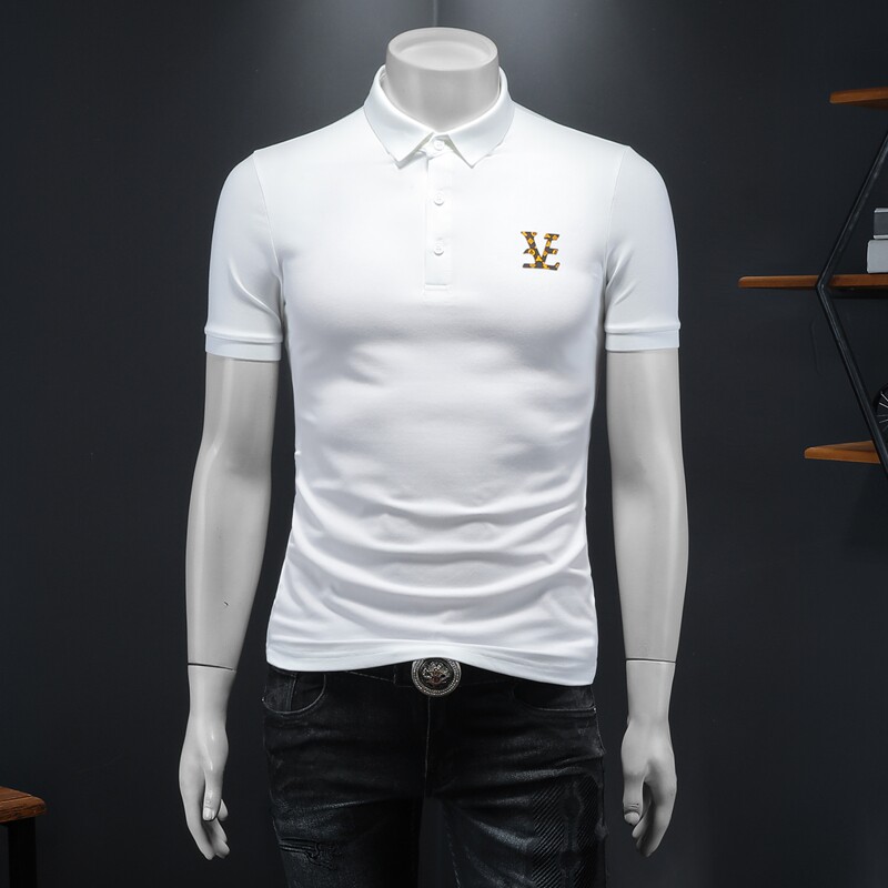 新款男POLO衫刺绣短袖翻领T恤钱塘6016-E3511-P70假模，男装T恤，钱塘6016