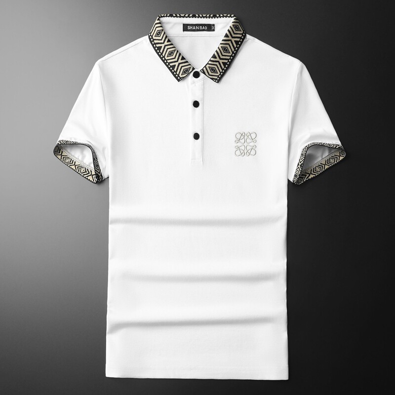 2024年新款男POLO衫印花纯色钱塘6016-E2041-P75,男装Polo衫,钱塘6016