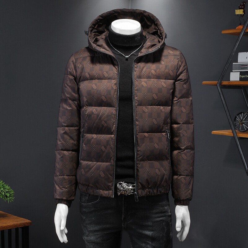 90%白鸭绒2024新款男士连帽羽绒服钱塘6016-F9186P290假模图片