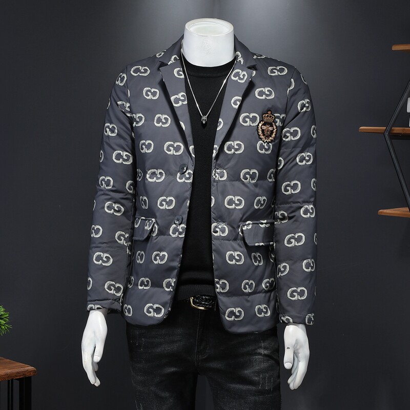 2022西装领羽绒服男冬装小蜜蜂翻领90白鸭绒钱塘6016-F5022-P280,男装羽绒服,钱塘6016