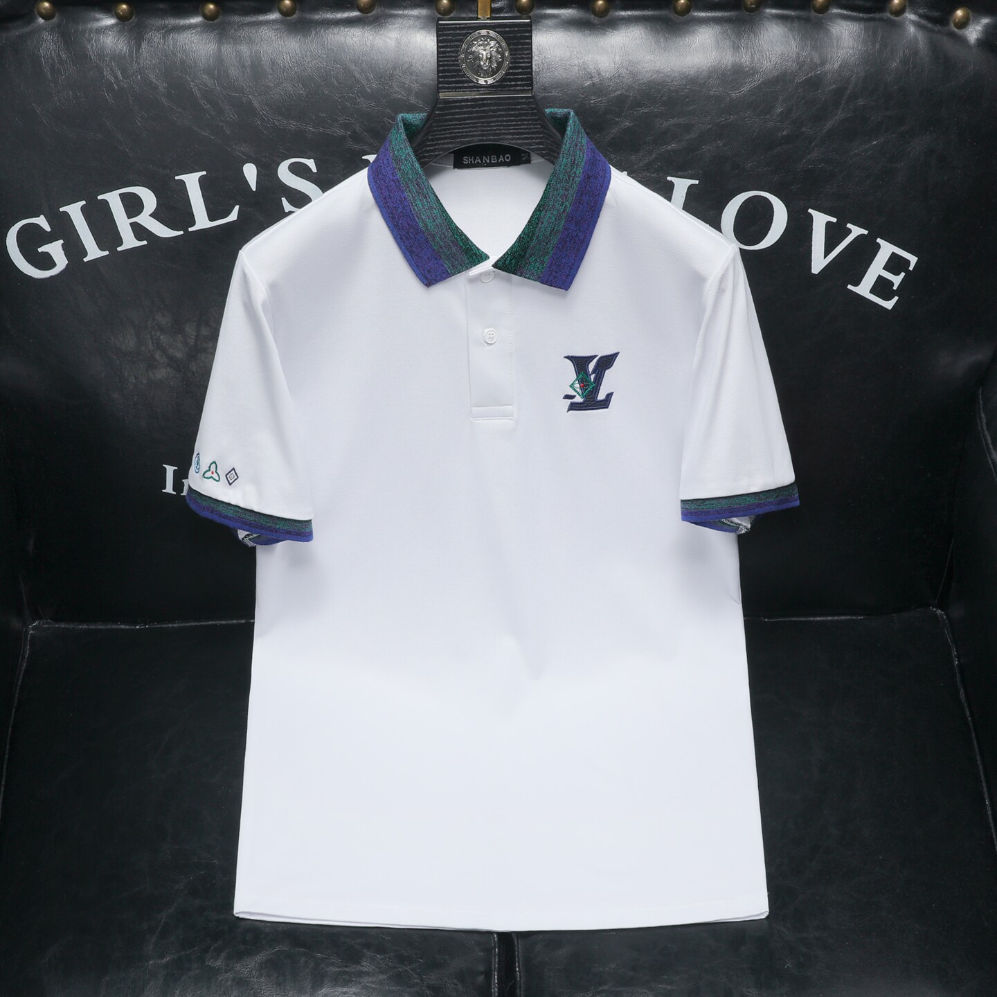 2026年夏季拼接刺绣POLO衫QT6016-E3689-P75,男装Polo衫,钱塘6016