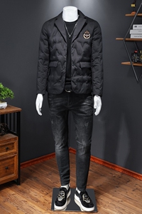 2022西装领羽绒服翻领男小蜜蜂压花90白鸭绒钱塘6016-F5011-P280