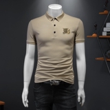 2024年夏季新款植绒男士polo衫钱塘6016-E1936-P80白，男装Polo衫，钱塘6016