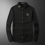 2026秋冬男士衬衫长袖衬衣加薄绒绣花大码钱塘6016-S111-P110，男装衬衫，钱塘6016