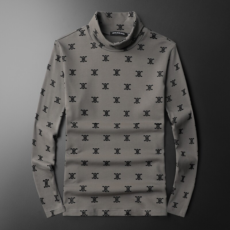 2024秋冬新款加绒加厚男长袖打底衫大码钱塘6016-C4007-P90,男装T恤,钱塘6016