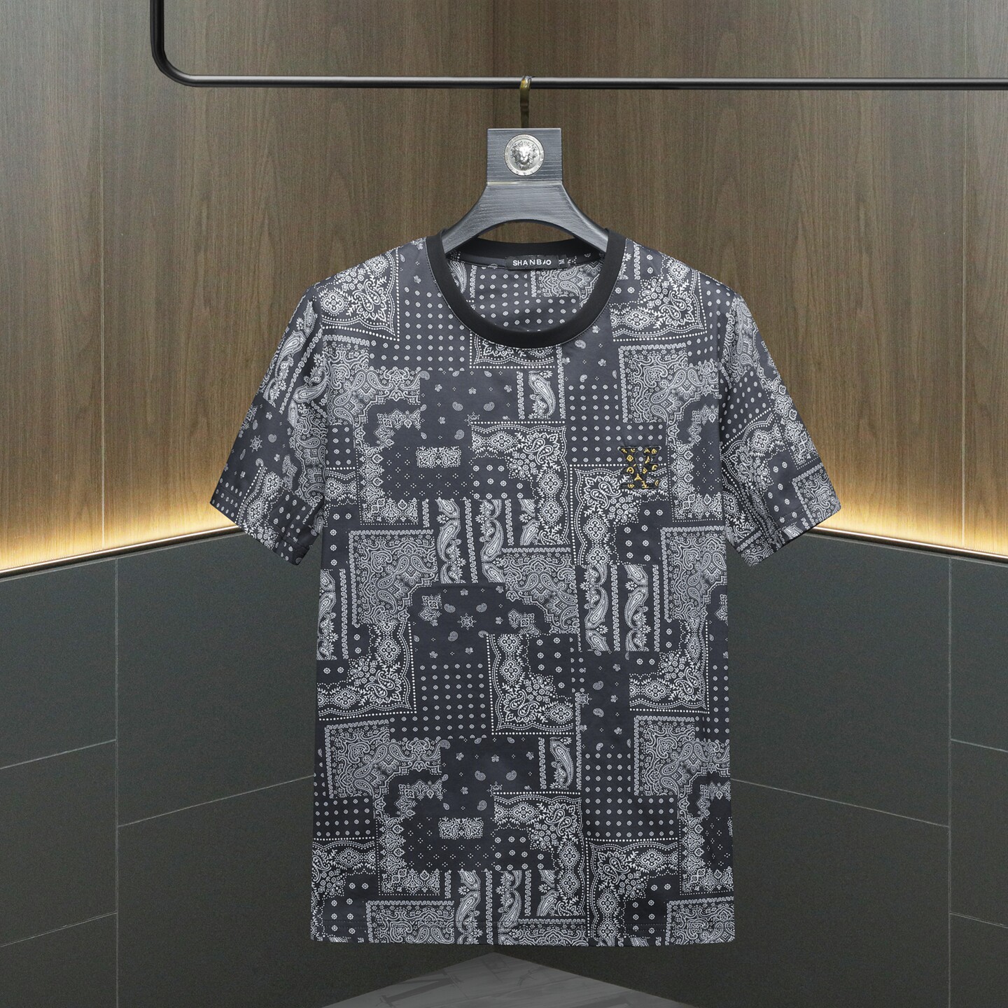 2026年夏季腰果花圆领T恤QT6016-E3679-P65，男装T恤，钱塘6016