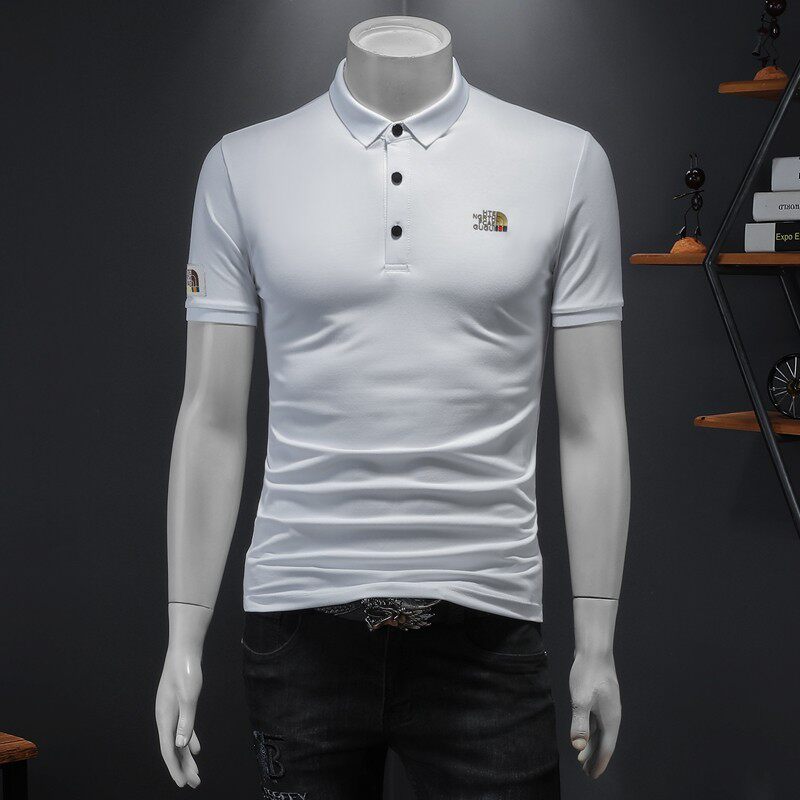 2024年新款男POLO衫印花钱塘6016-E1919-P75白，男装Polo衫，钱塘6016