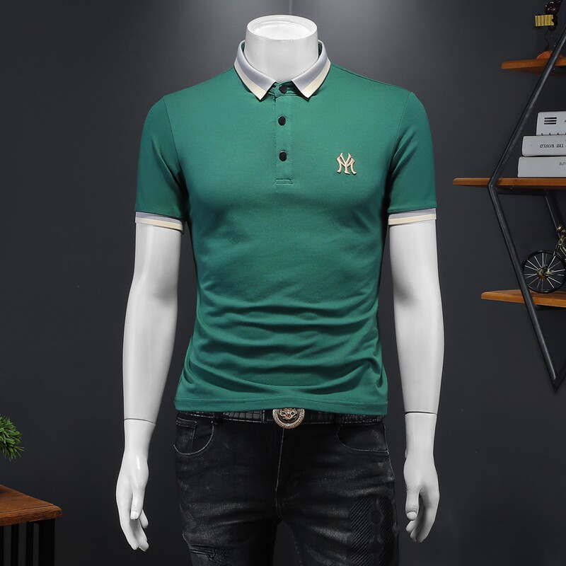 2024年新款男POLO衫纯色钱塘6016-E2027-P75,男装Polo衫,钱塘6016