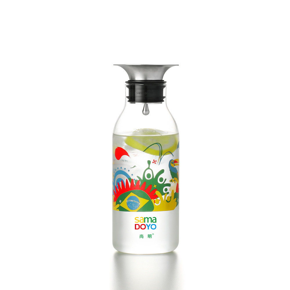 尚明700ml手工吹制高硼硅耐热玻璃桑巴泡果汁茶叶冰萃冷热饮水壶