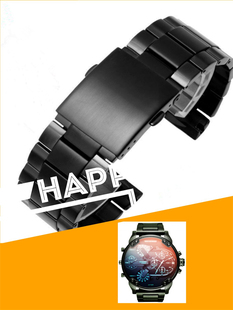 表带女手表表带男适配迪赛潮钢带28mm精钢实心26mm钢表链24mm配件