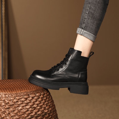 2025新款秋冬真皮短靴马丁靴